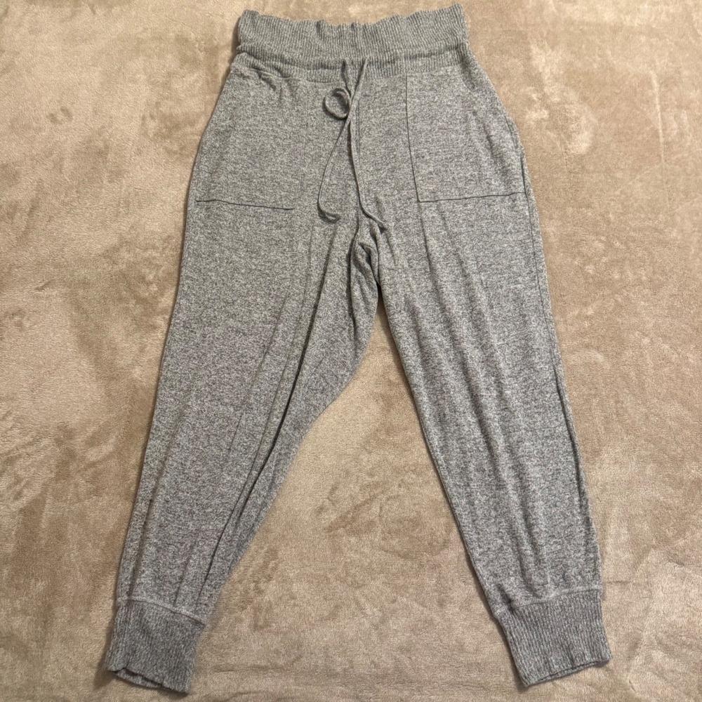 Aerie Womens XL Gray High Waisted Jogger Lounge Pants Drawstring Pockets